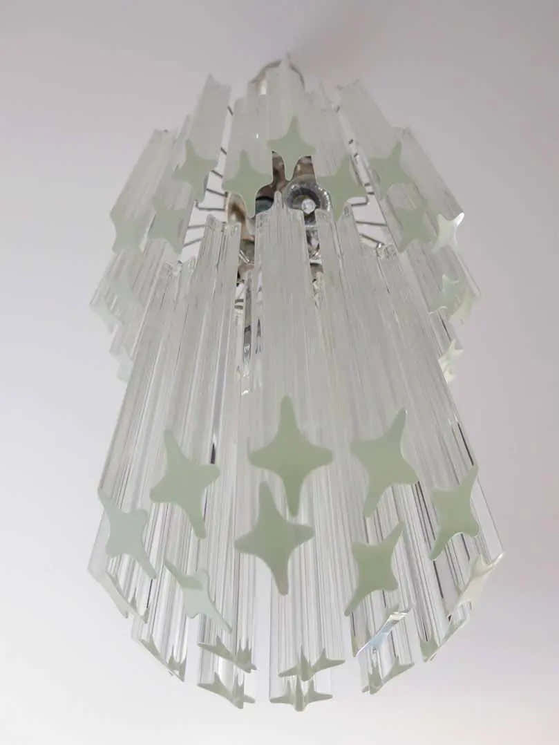 Murano Chandelier – Quadriedri – 46 prisms – Transparent