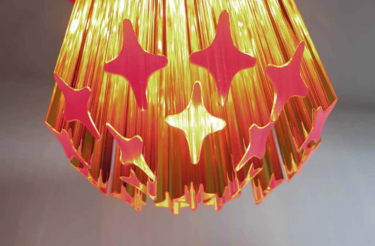 Murano Chandelier – Quadriedri – 46 prisms – Amber