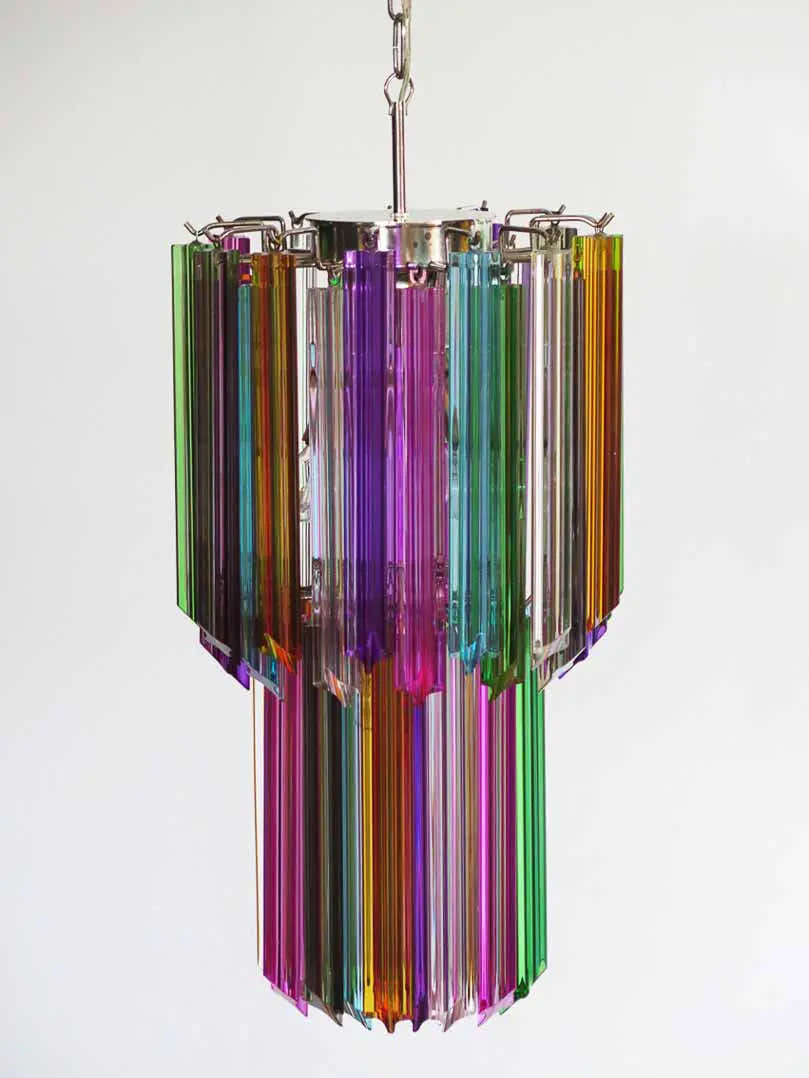 Murano Chandelier – Quadriedri – 46 prisms – Multi
