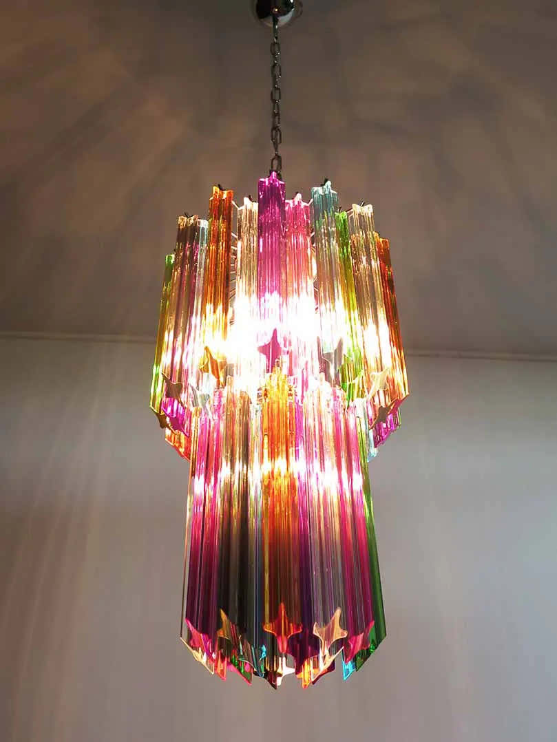 Murano Chandelier – Quadriedri – 46 prisms – Multi
