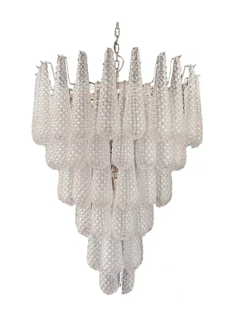 Murano Chandelier – Drop – 75 glasses – Transparent