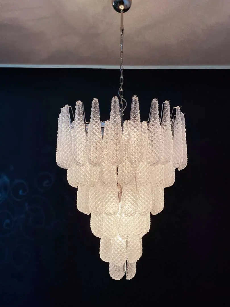 Murano Chandelier – Drop – 75 glasses – Transparent