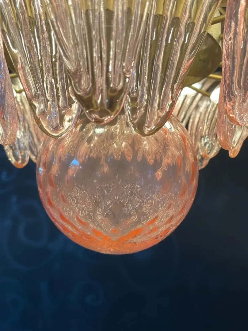 Murano Chandelier – Palmette – 58 glass – Pink