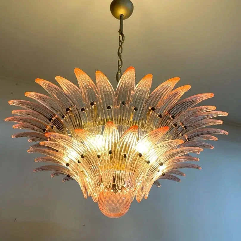 Murano Chandelier – Palmette – 58 glass – Pink