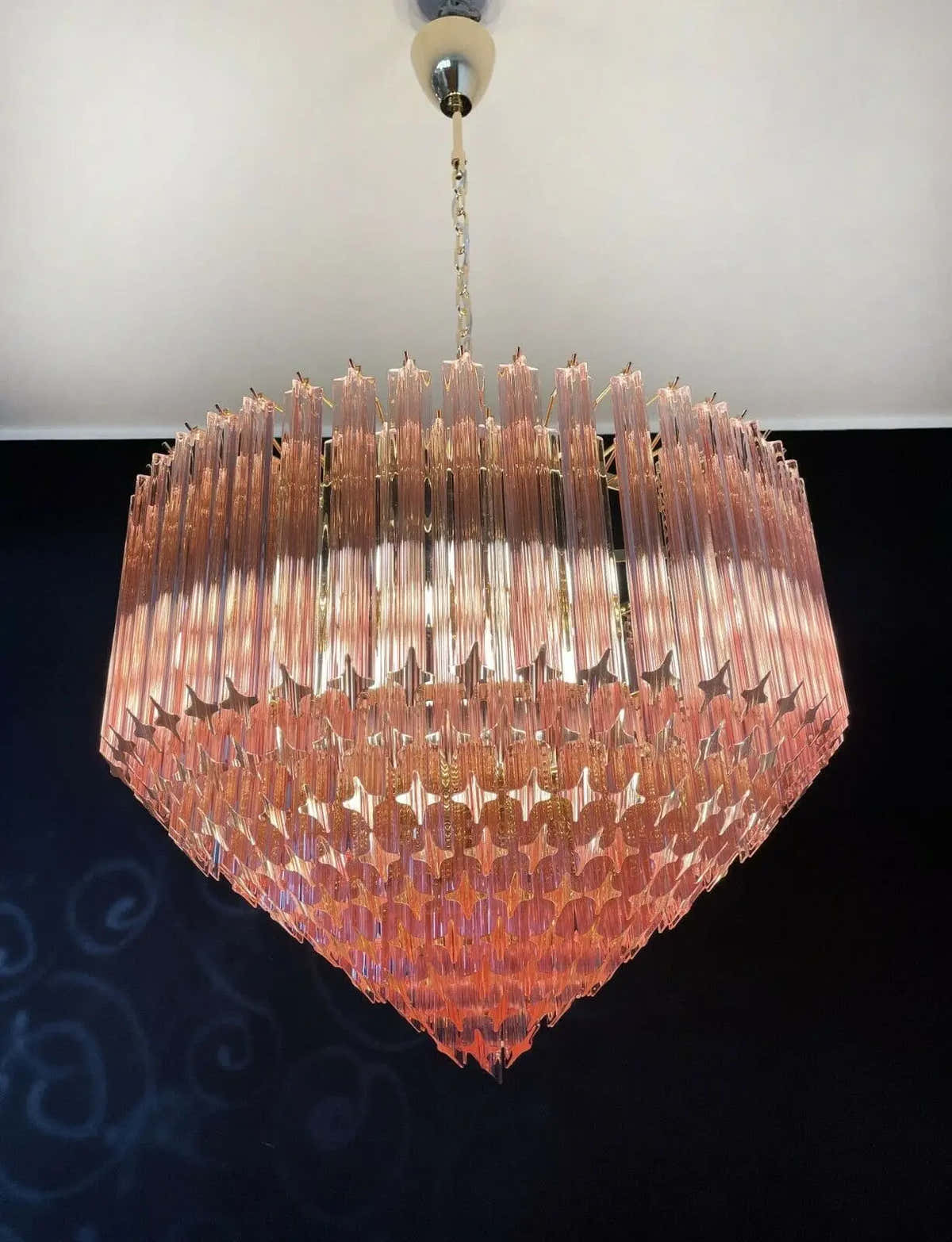 Murano Chandelier – 265 prisms – Pink