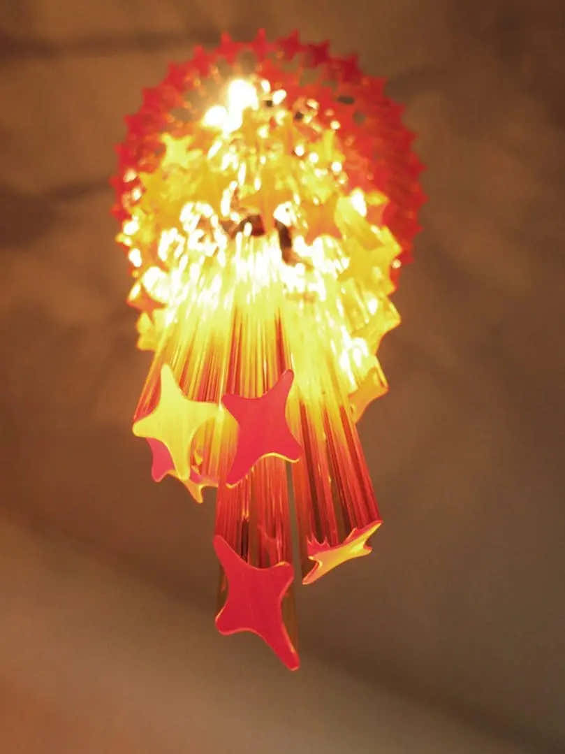 Murano Chandelier – Spiral – 86 prisms – Amber