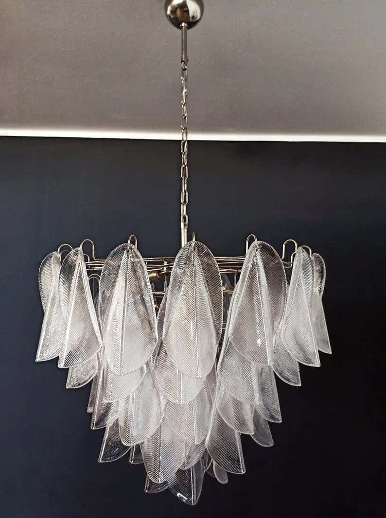 Murano Chandelier – 23 Rondini – Granigliar – Transparent