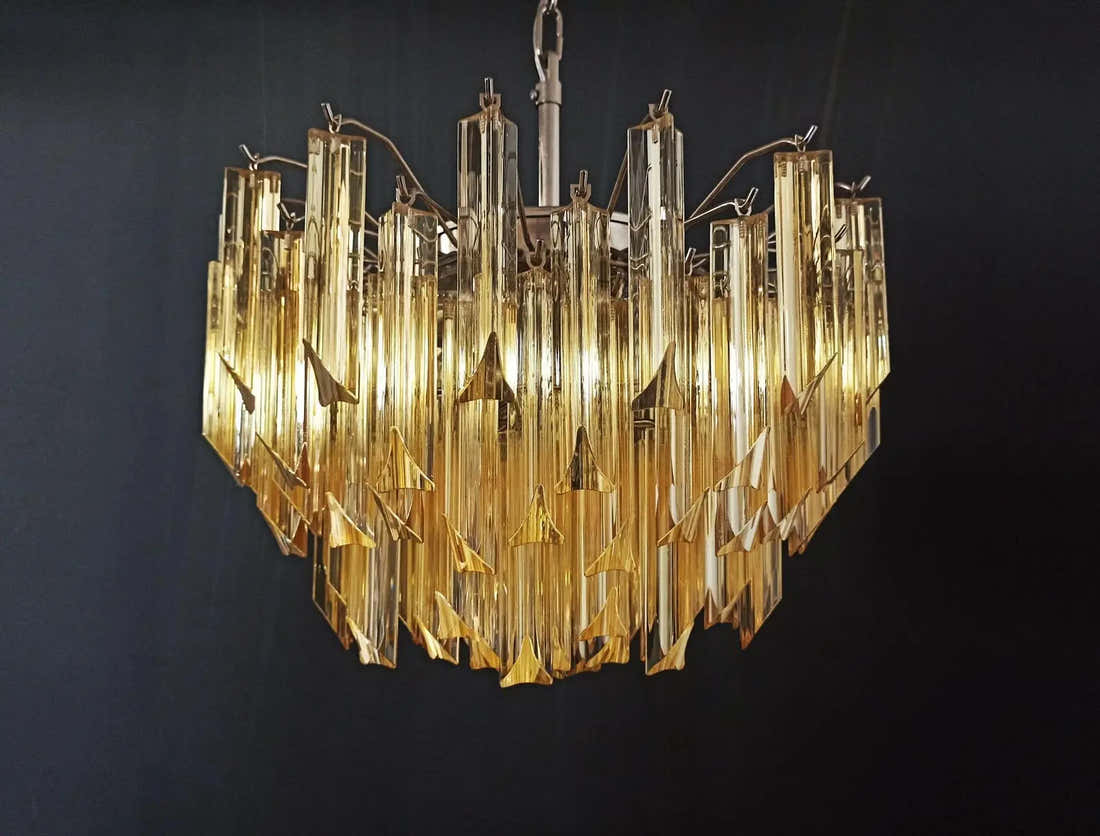 Murano Chandelier – 107 prisms – Yellow