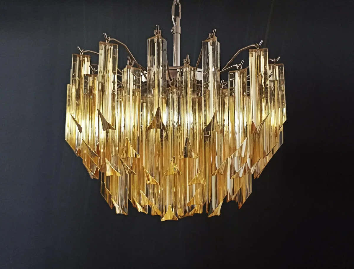 Murano Chandelier – 107 prisms – Yellow