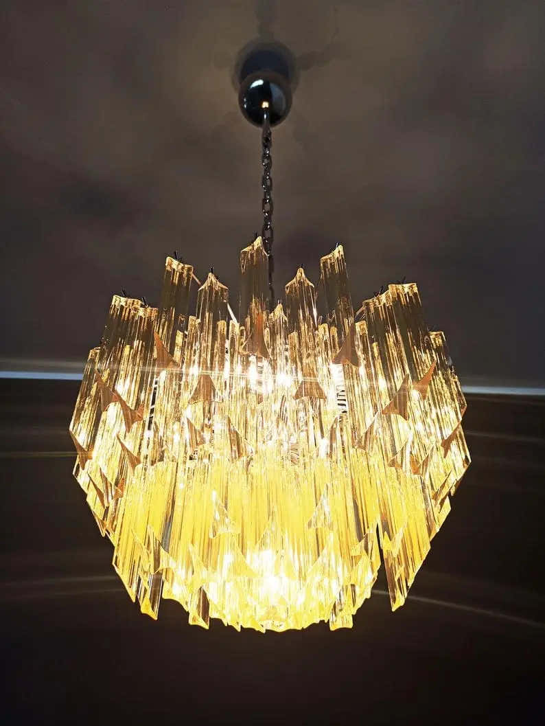 Murano Chandelier – 107 prisms – Yellow