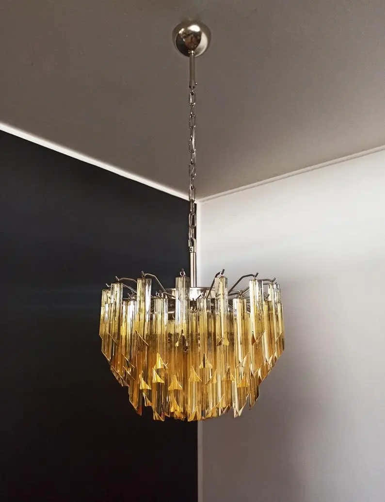 Murano Chandelier – 107 prisms – Yellow