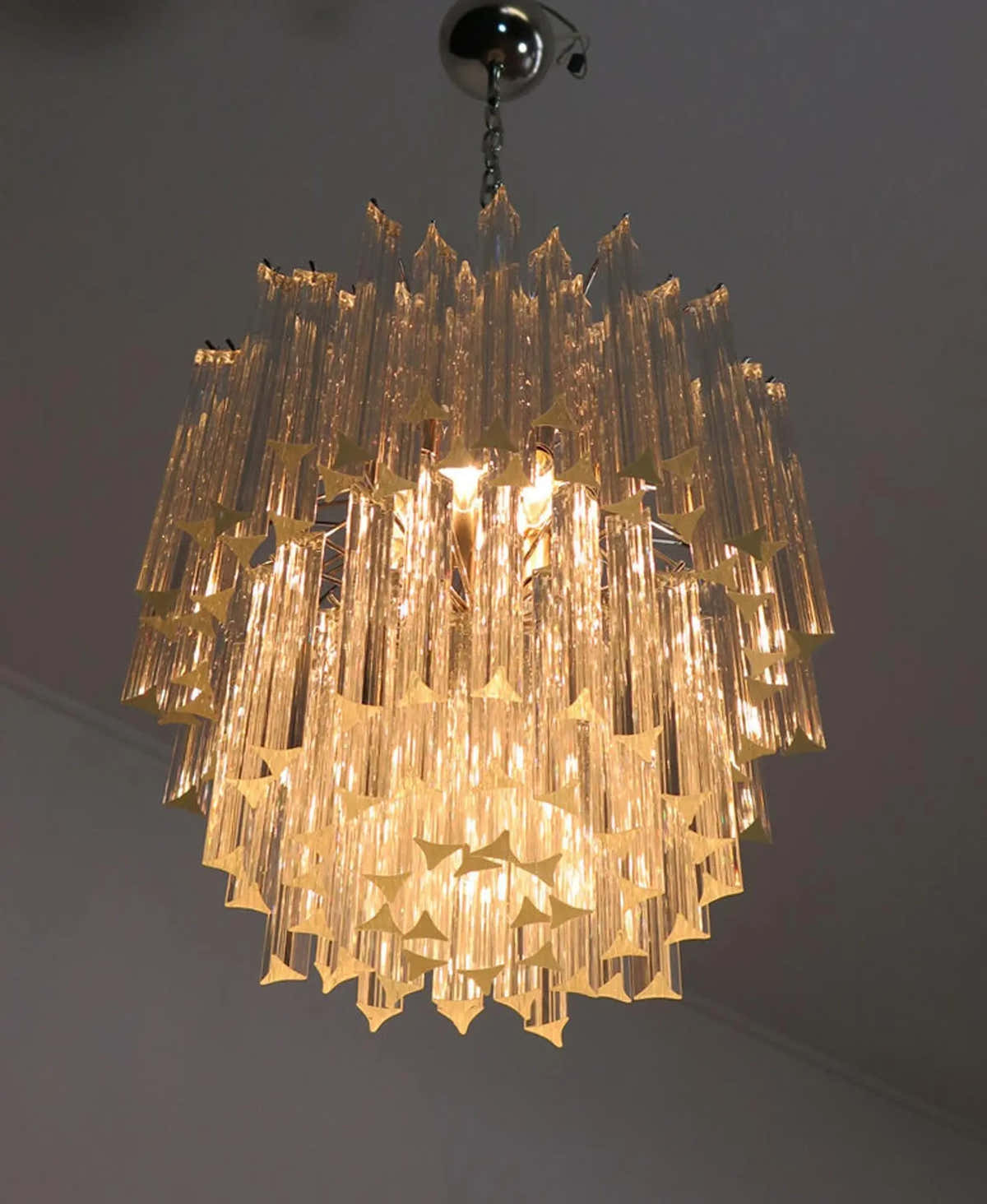 Murano Chandelier – Arianna -107 prisms – Transparent
