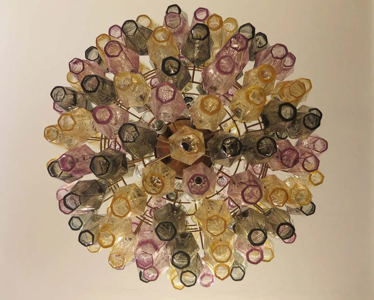 Murano Chandelier – Poliedri – 140 glass – Multi