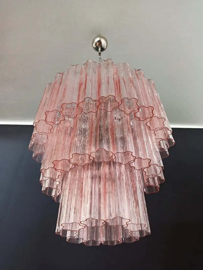 Murano Chandelier 23.6" – 52 tubes – Pink
