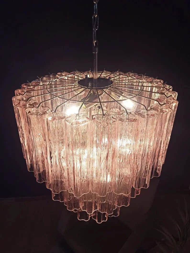 Murano Chandelier 23.6" – 52 tubes – Pink