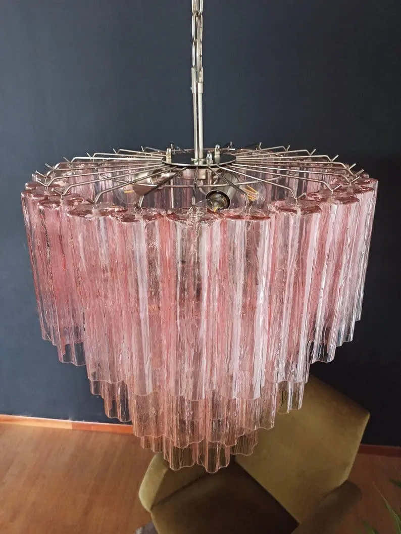 Murano Chandelier 23.6" – 52 tubes – Pink