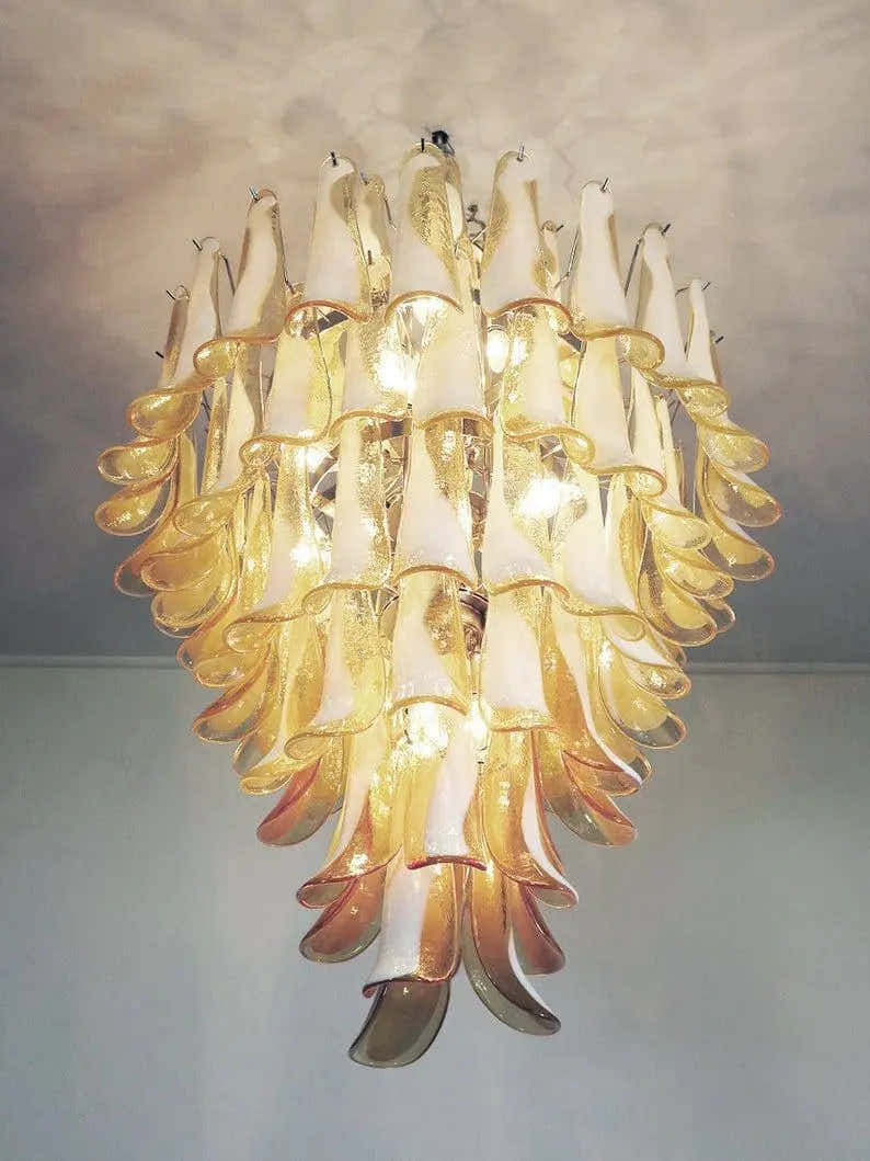 Murano Chandelier – 85 petals – Caramel