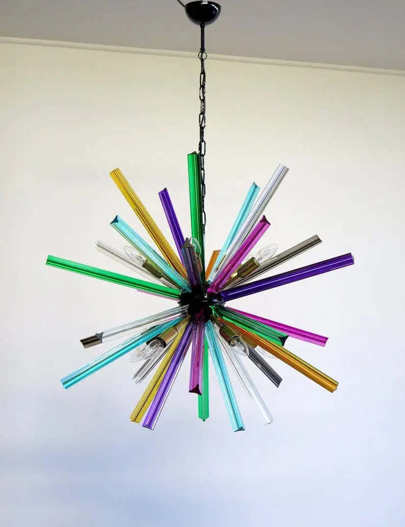 Murano Chandelier – Sputnik – 30 prisms – Multi