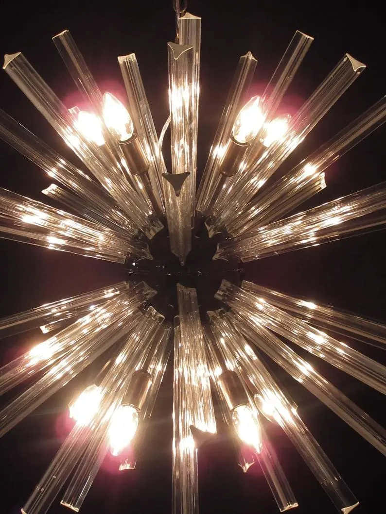 Murano Chandelier – Sputnik – 50 prisms – Transparent