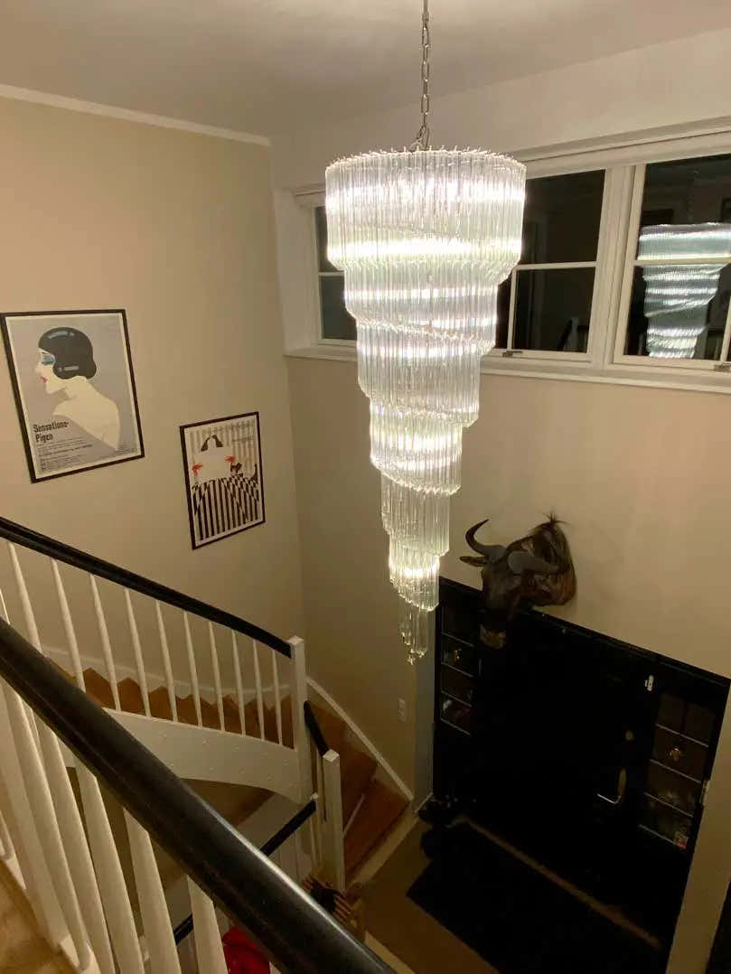 Murano Chandelier – Spiral – 215 prisms – Transparent