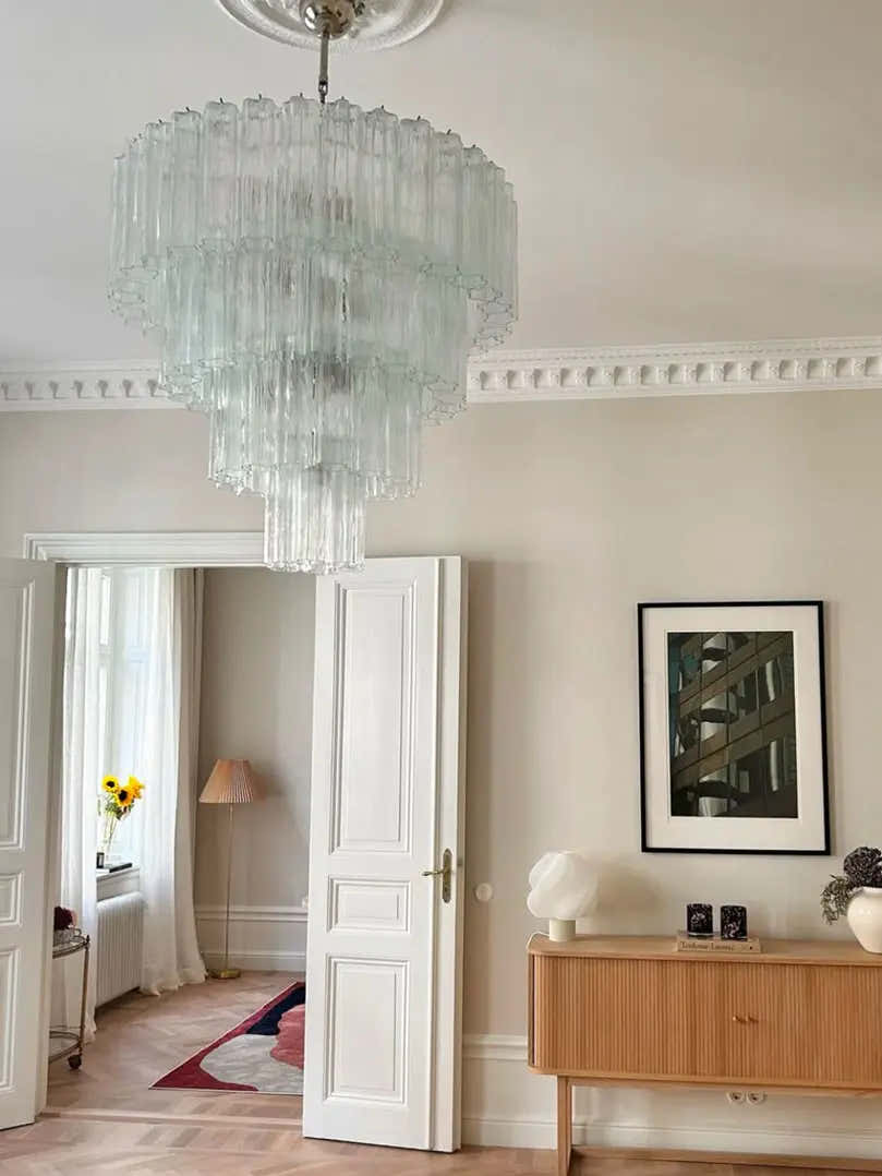 Murano Chandelier 33.5" – 78 tubes – Transparent
