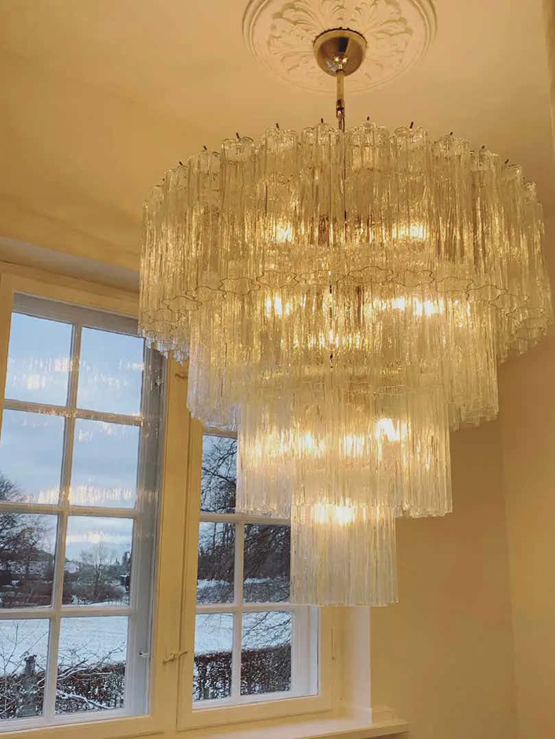 Murano Chandelier 33.5" – 78 tubes – Transparent