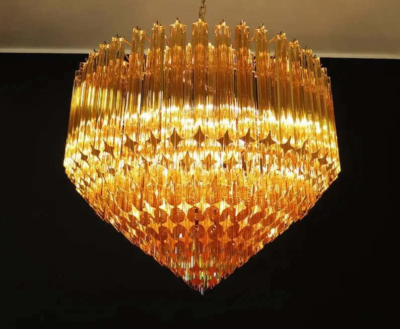 Murano Chandelier – 265 prisms – Amber