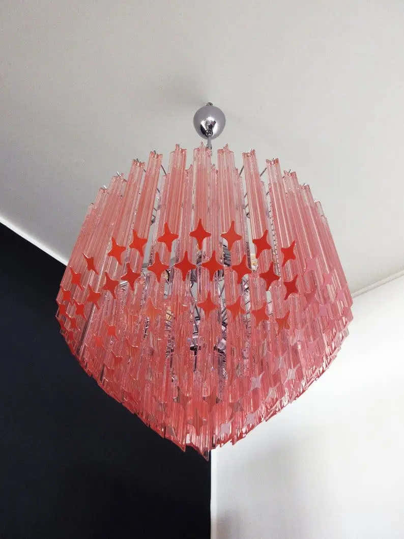 Murano Chandelier – 163 prisms – Pink