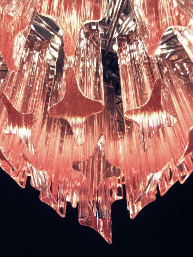 Murano Chandelier – 163 prisms – Pink