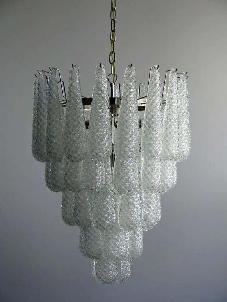 Murano Chandelier – Drop – 52 glasses – Transparent