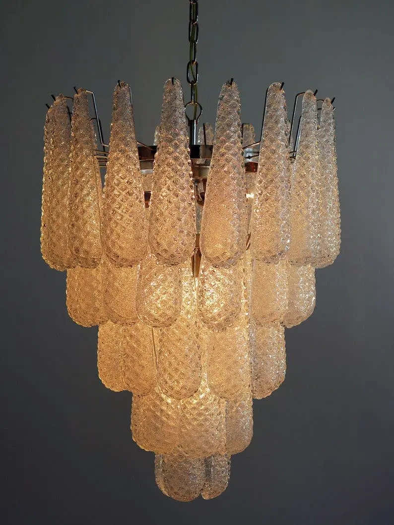 Murano Chandelier – Drop – 52 glasses – Transparent