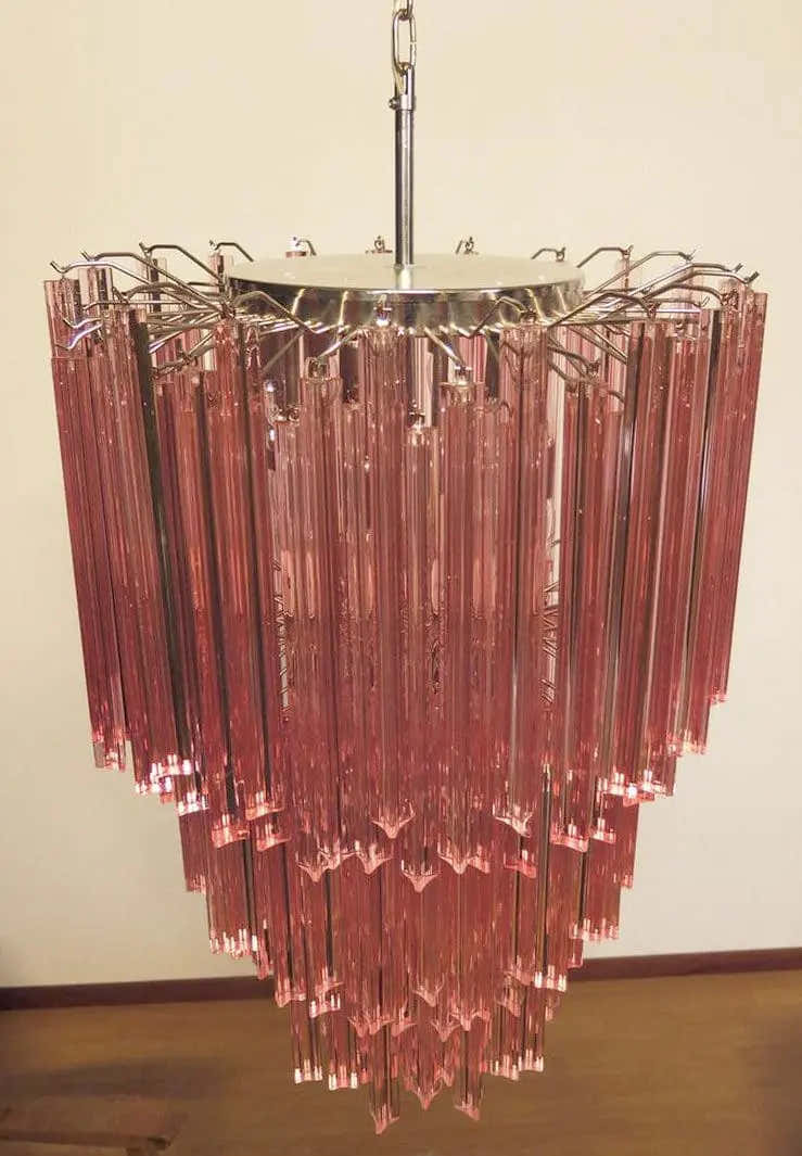 Murano Chandelier – 184 prisms – Pink