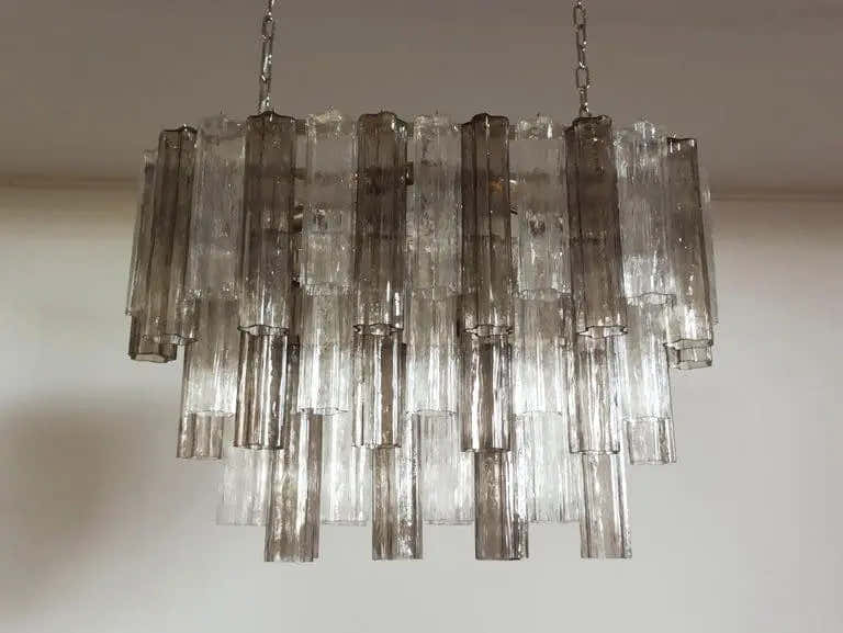 Murano Chandelier – 62 Tubes – Smoked/Transparent