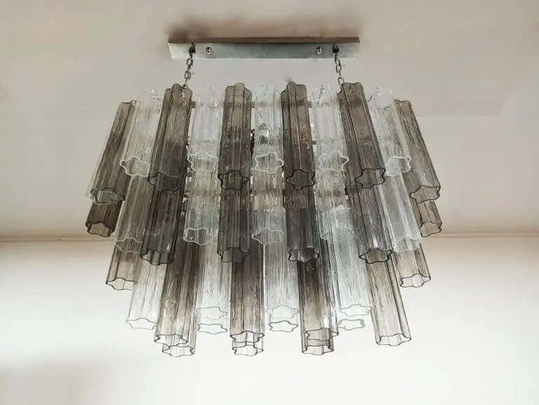 Murano Chandelier – 62 Tubes – Smoked/Transparent