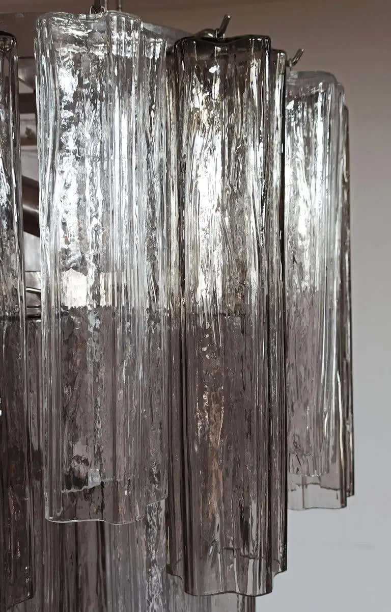 Murano Chandelier – 62 Tubes – Smoked/Transparent