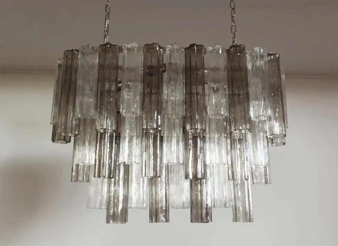 Murano Chandelier – 62 Tubes – Smoked/Transparent