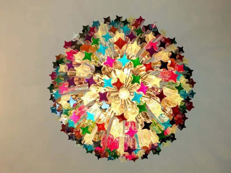 Murano Chandelier – 184 prisms – Multi