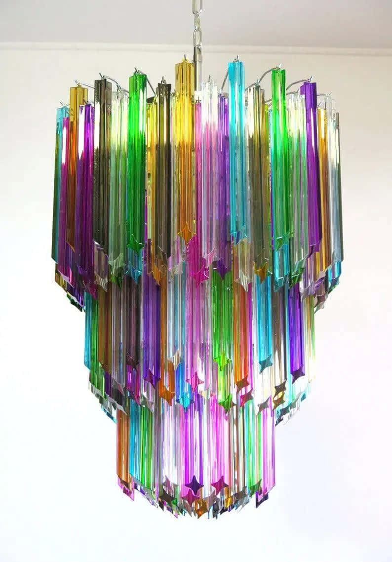 Murano Chandelier – 184 prisms – Multi