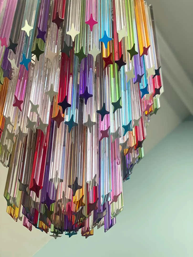 Murano Chandelier – 184 prisms – Multi