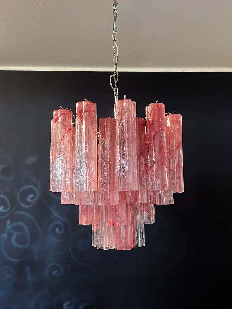 Murano Chandelier 22.8″ – 36 tubes – Alabaster Pink