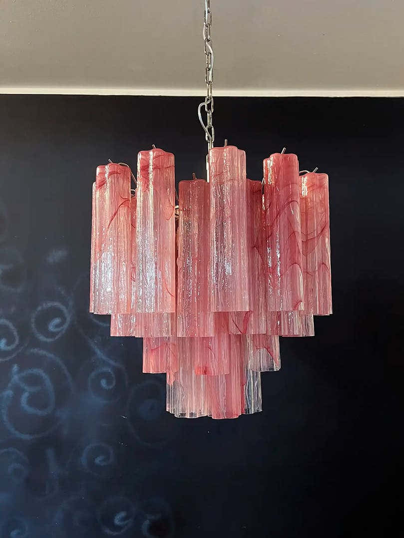 Murano Chandelier 22.8″ – 36 tubes – Alabaster Pink