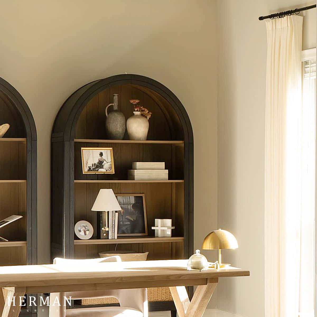 Hattie Open Bookcase in Oak 36"W 46"W