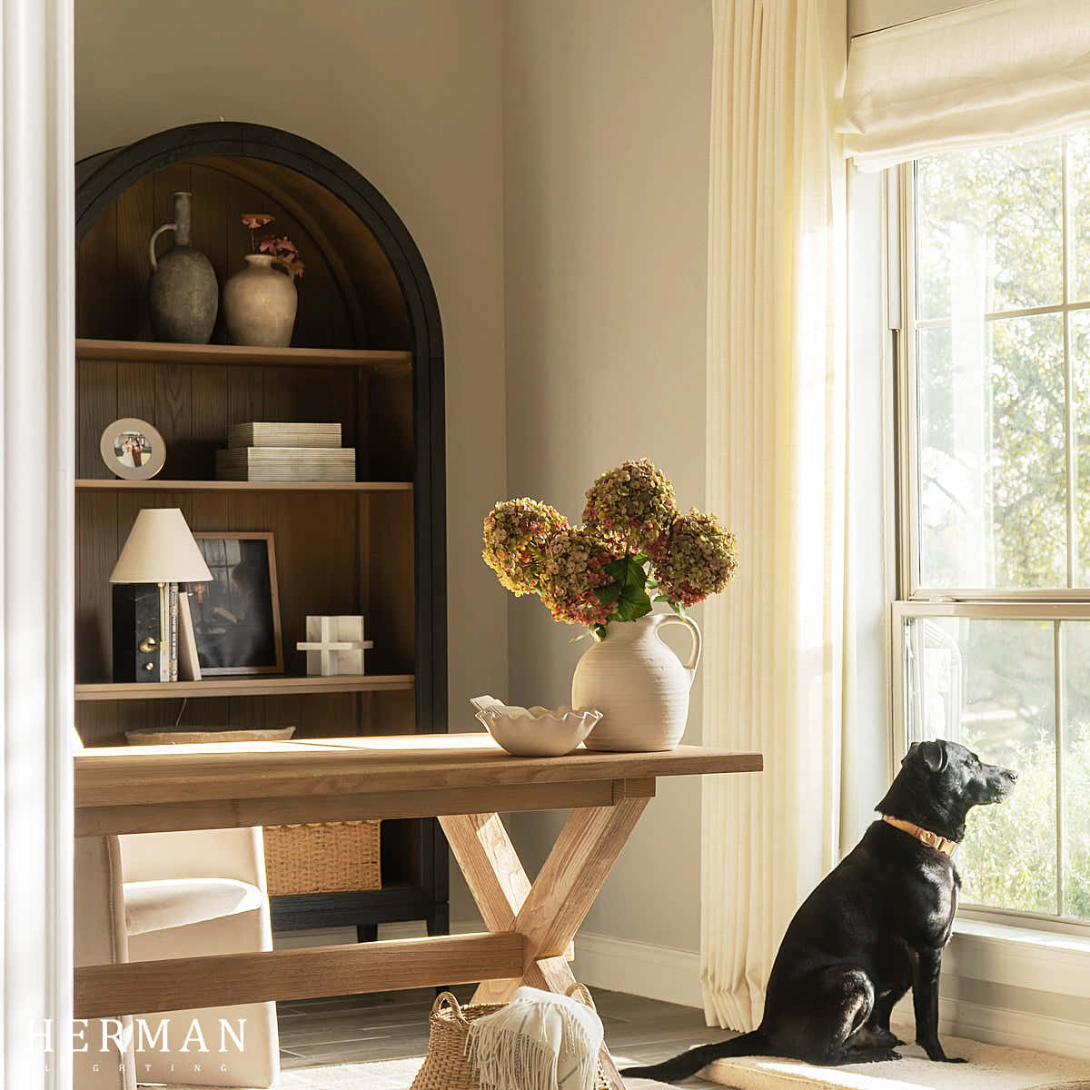 Hattie Open Bookcase in Oak 36"W 46"W