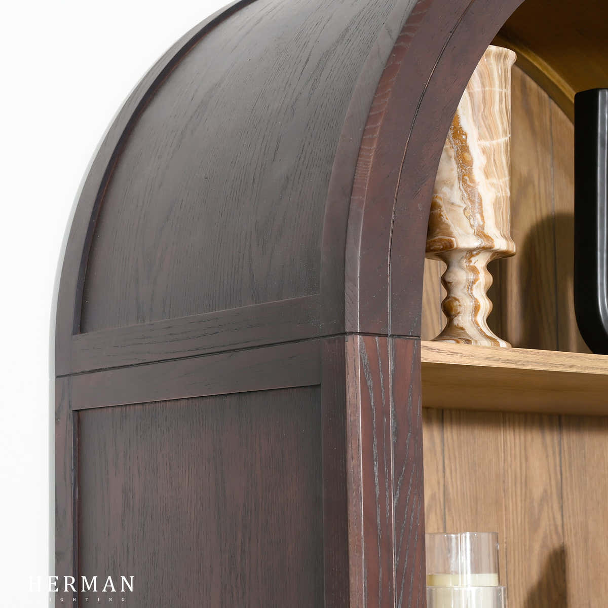 Hattie Open Bookcase in Oak 36"W 46"W