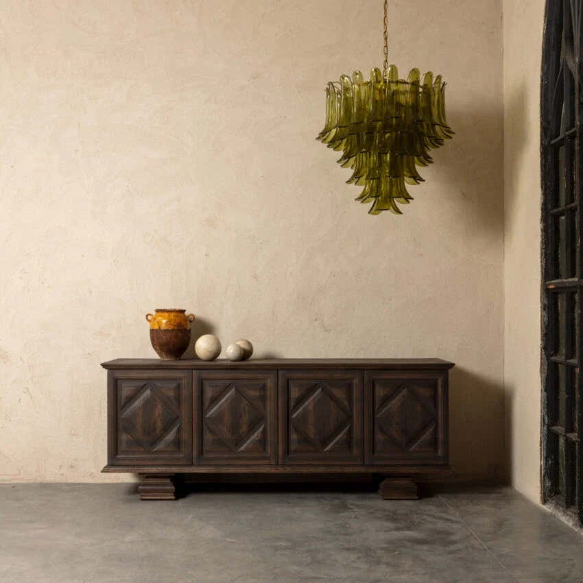 Green Petalo Murano Chandelier 30" 35"