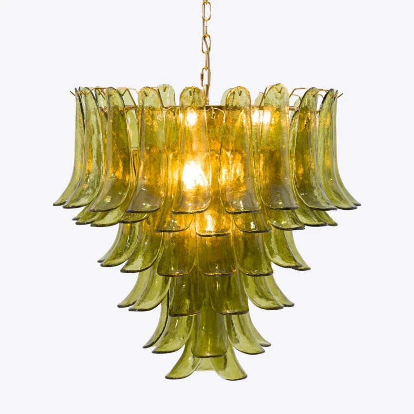 Green Petalo Murano Chandelier 30" 35"