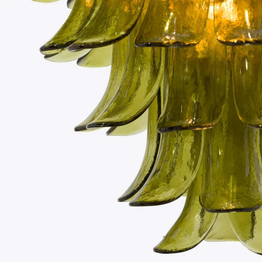 Green Petalo Murano Chandelier 30" 35"