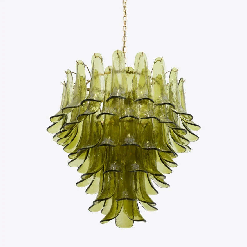 Green Petalo Murano Chandelier 30" 35"