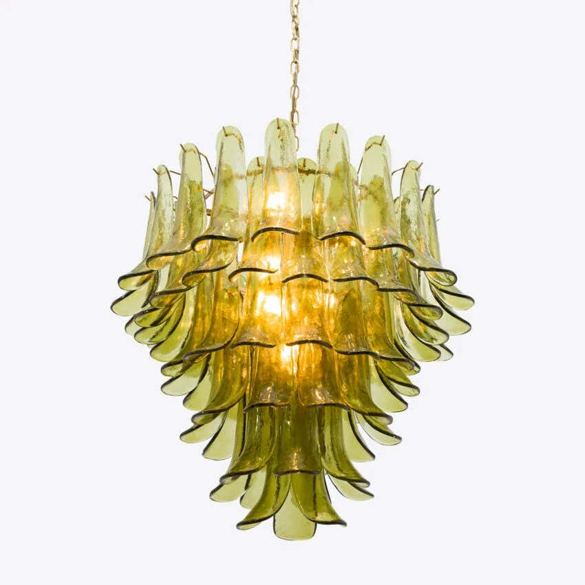 Green Petalo Murano Chandelier 30" 35"