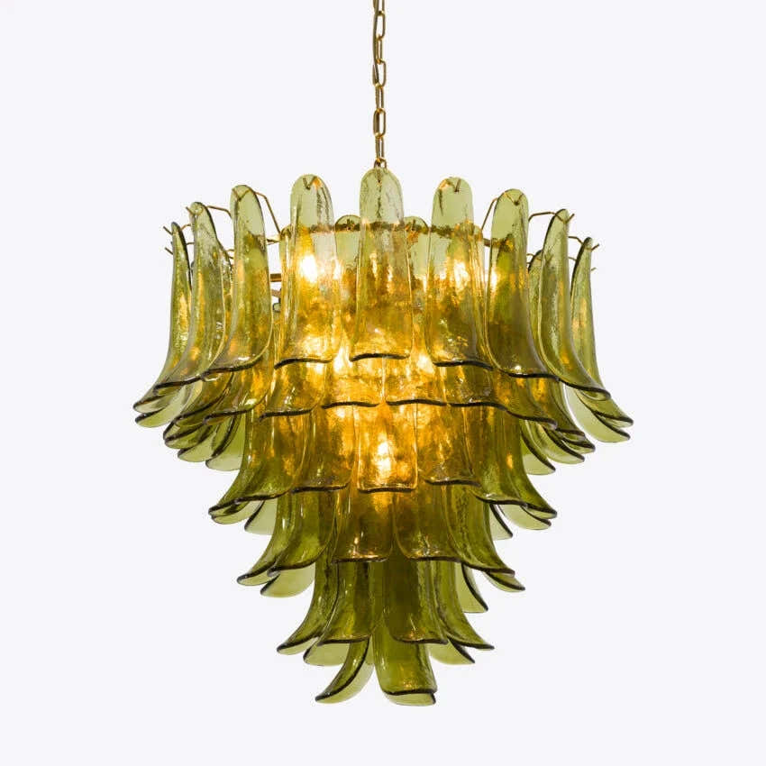 Green Petalo Murano Chandelier 30" 35"